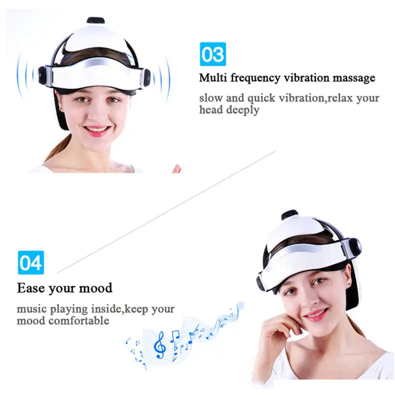 Automatic Air Pressure Head Massage Helmet Dual Vibrating Electric Head Massager Machine