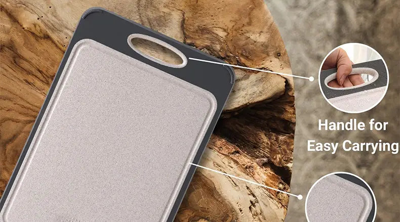 Tagliere in plastica in acciaio inox a doppia faccia per tagliere in cucina domestica con cannuccia di grano PP