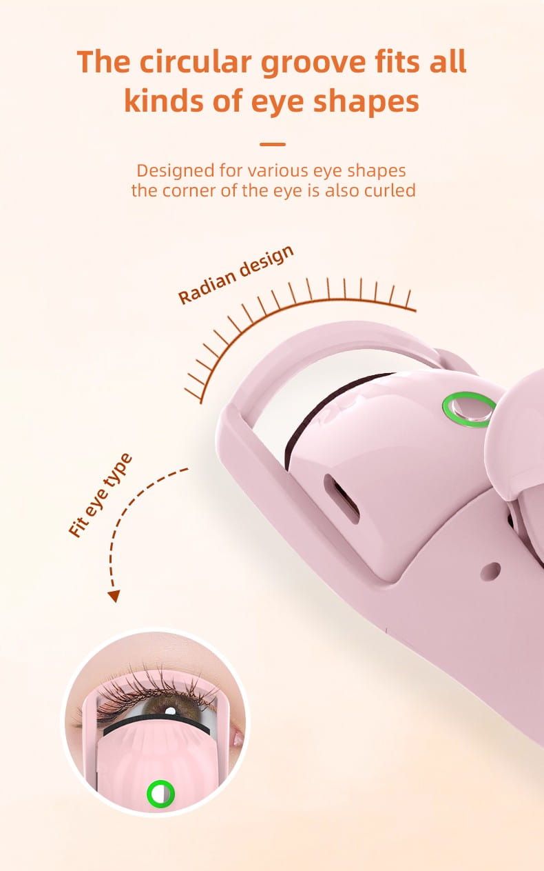 Piegaciglia elettronico a tre temperature ricaricabili a temperatura piegaciglia portatile compatto e riscaldante