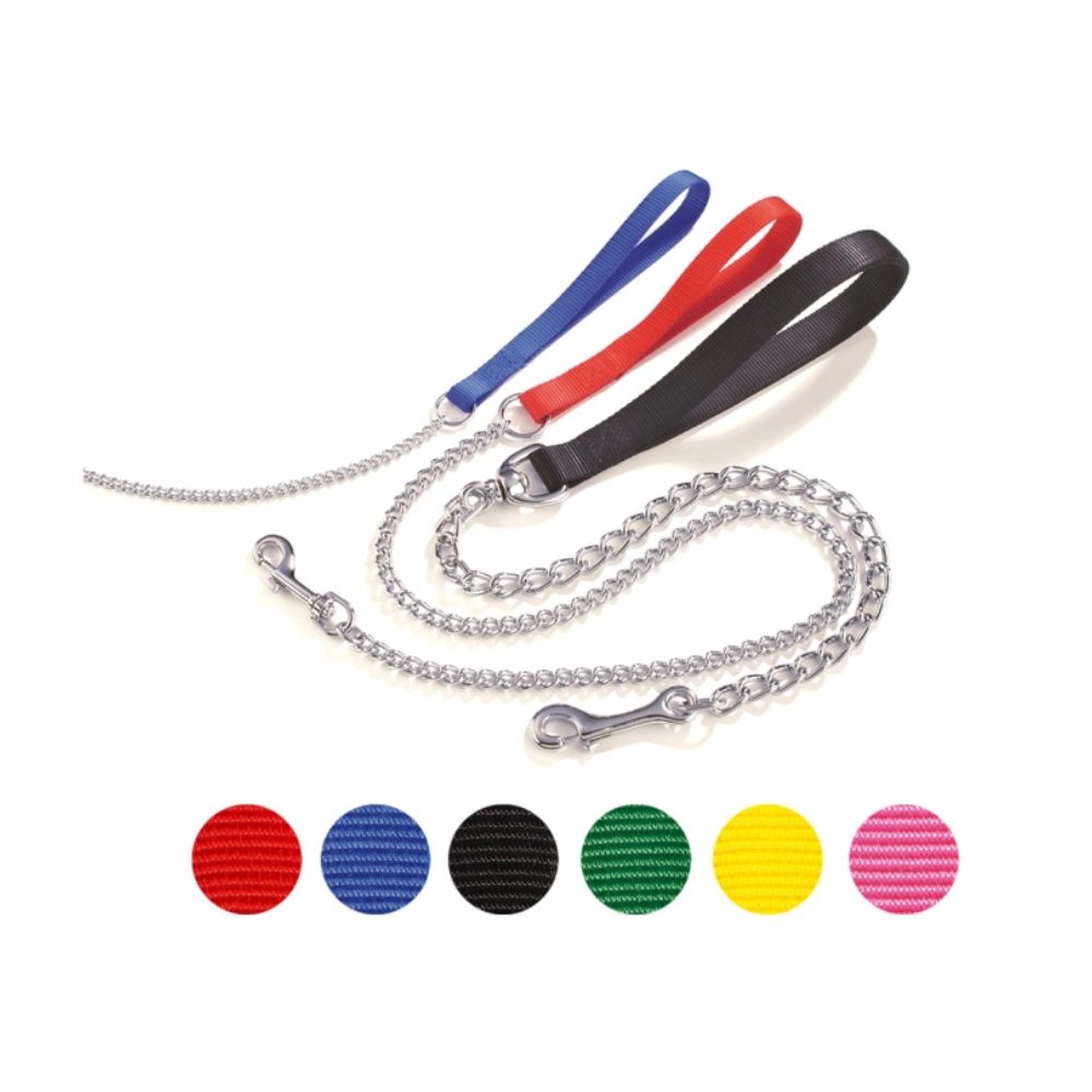 Camon Guinzaglio con catena in acciaio Nero Ø 2x800mm per Cani