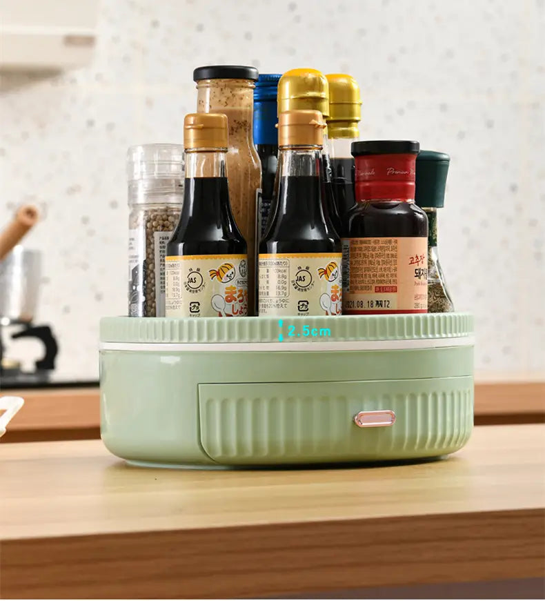 Cucina Scaffale rotante multifunzionale Portaspezioni rotante Tavolo per conservare cosmetici