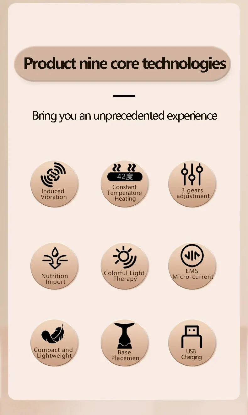 Macchina EMS per il lifting del collo e del viso Massaggiatore per il rassasiamento della pelle a 3 colori LED Photon