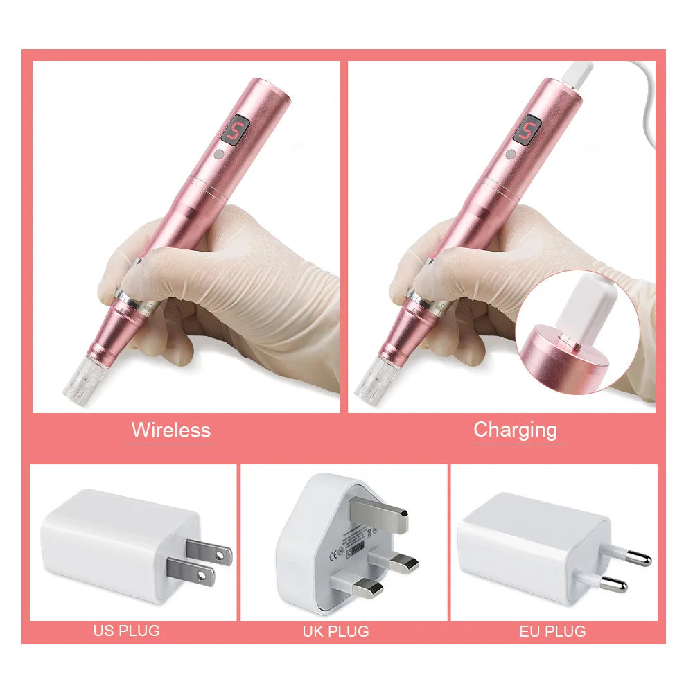 Macchina professionale per penna a microaghi con cartuccia Penna a microaghi wireless per Derma MTS Pen Macchina