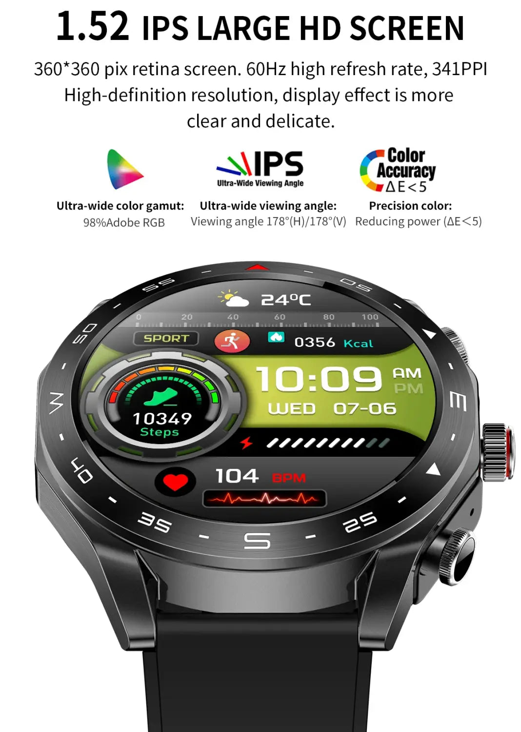 The New T95 Smart Watch With Earphones 1.52 Inch Ips 2 In 1Exercise Blood Pressure Blood Oxygen Message Reminder Smart