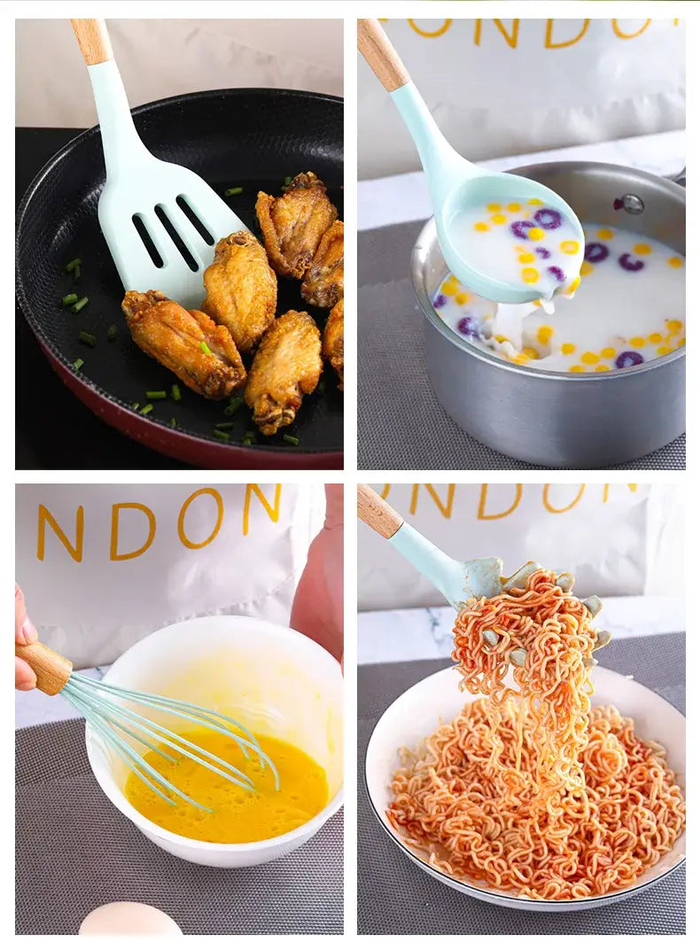 Set di utensili da cucina in silicone per la cucina accessori standard per strumenti da cucina antiaderenti