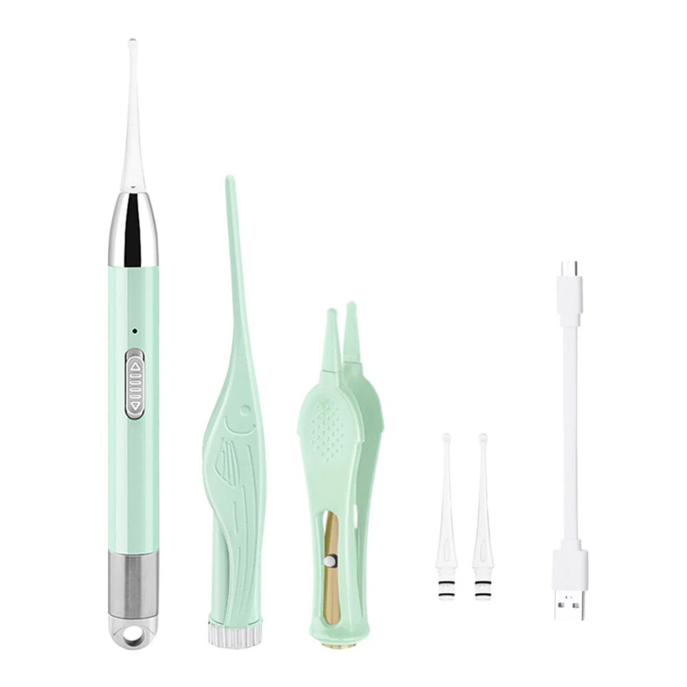 Rimozione Cerume Naso Pulisci Orecchie Clip Neonati Adulti Orecchie Naso Pulisci Pinzette Set Luce LED Plettro