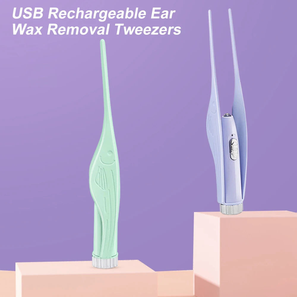 Rimozione Cerume Naso Pulisci Orecchie Clip Neonati Adulti Orecchie Naso Pulisci Pinzette Set Luce LED Plettro