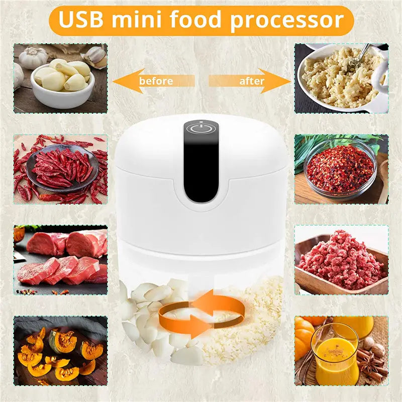 Elettrodomestici da cucina per la casa da 250 ml Tritatutto multifunzionale elettrico mini USB ricaricabile per carne