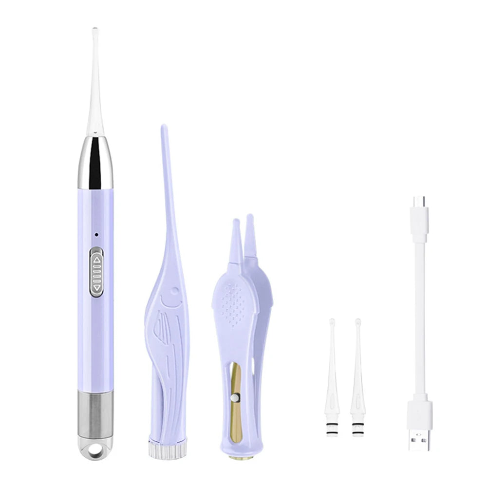 Rimozione Cerume Naso Pulisci Orecchie Clip Neonati Adulti Orecchie Naso Pulisci Pinzette Set Luce LED Plettro