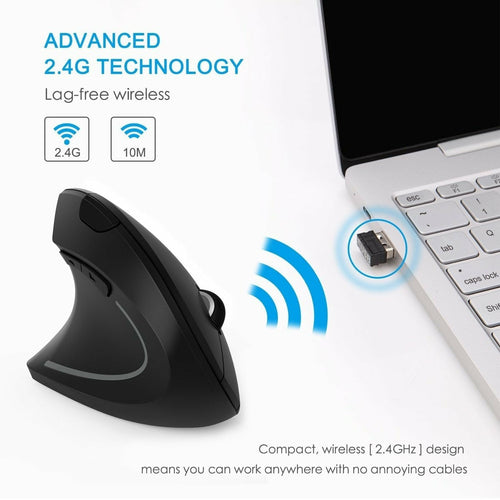 Mouse verticale ergonomico wireless 2.4G     -- 2.4G Wireless Ergonomic Vertical Mouse