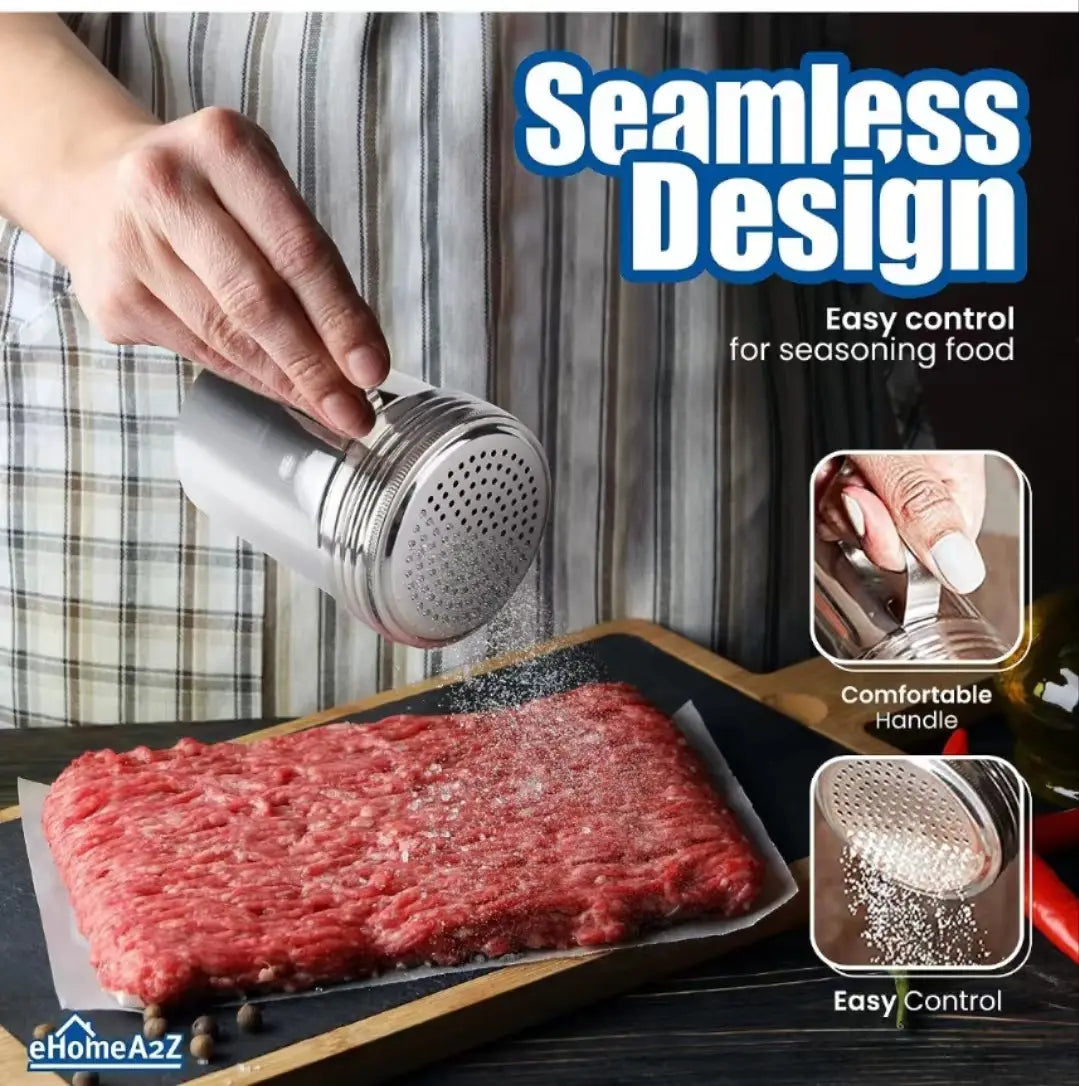 Dispenser per polvere di acciaio inossidabile 304 127 fori manico curvo condimento per barbecue accessori da cucina