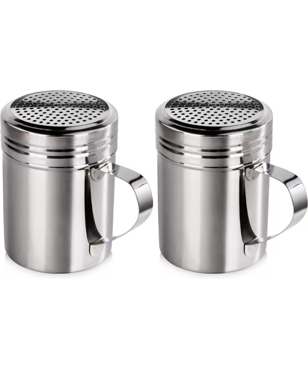 Dispenser per polvere di acciaio inossidabile 304 127 fori manico curvo condimento per barbecue accessori da cucina