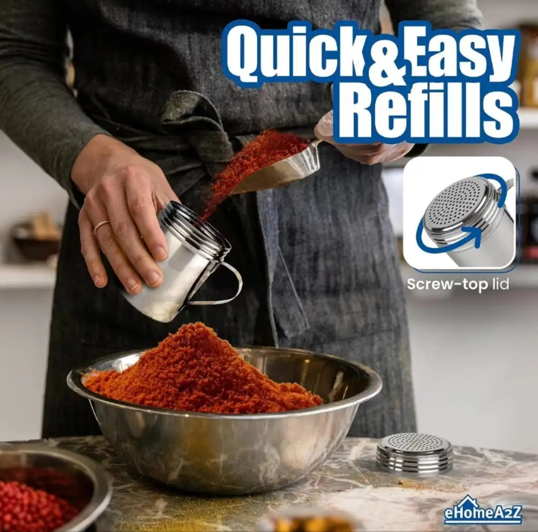 Dispenser per polvere di acciaio inossidabile 304 127 fori manico curvo condimento per barbecue accessori da cucina