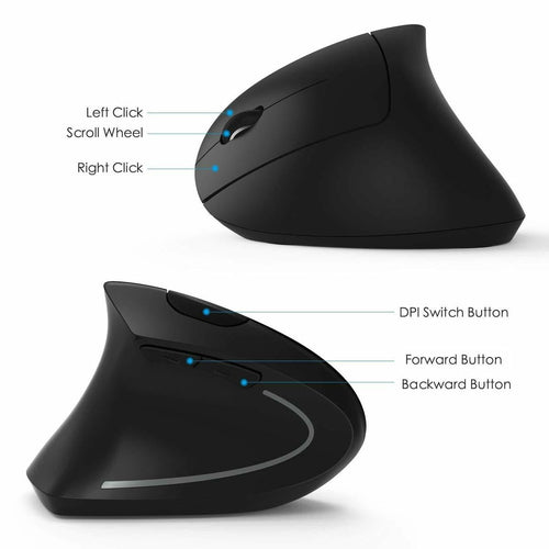 Mouse verticale ergonomico wireless 2.4G     -- 2.4G Wireless Ergonomic Vertical Mouse