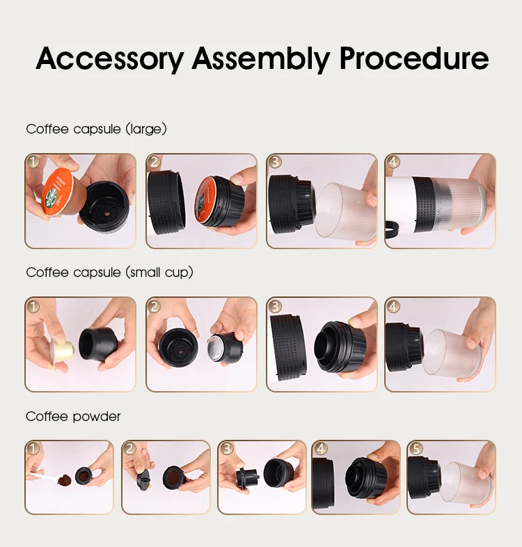 Portable capsule coffee machine small household coffee pot heated household electric espresso machine