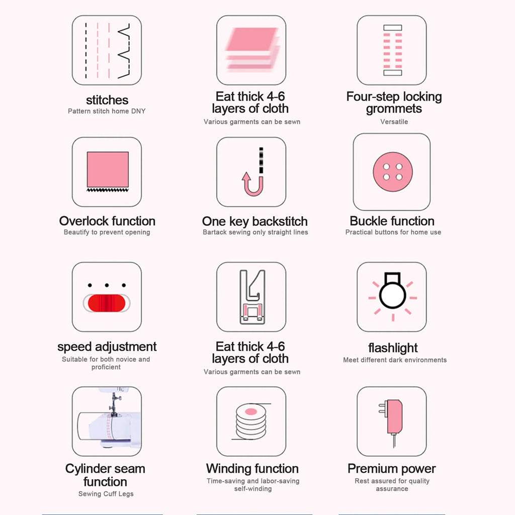 Electric Sewing Machine Mini Household Double Thread Sewing Machine.