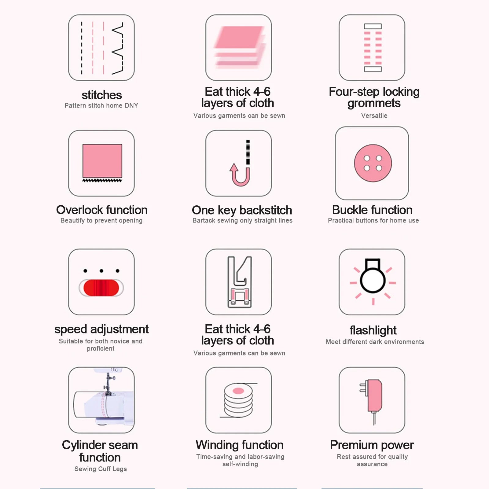 Electric Sewing Machine Mini Household Double Thread Sewing Machine.