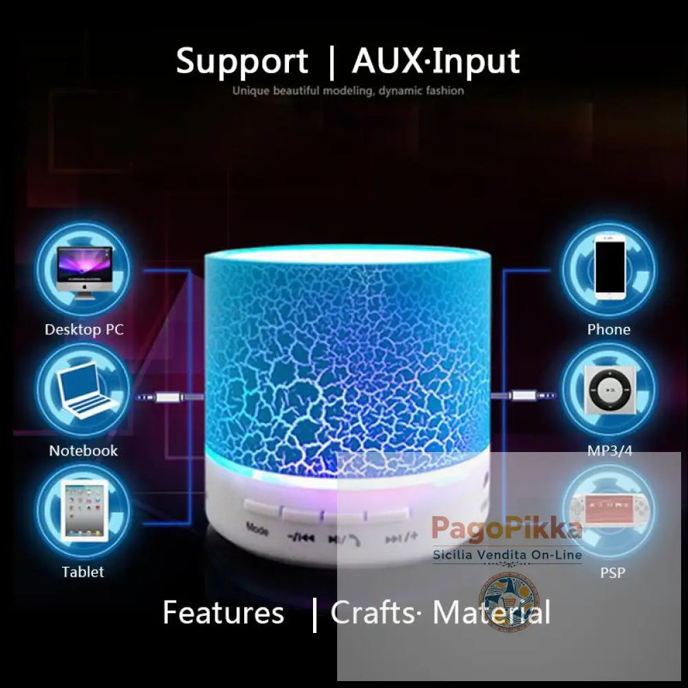 A9 LED Bluetooth Speaker Mini Speakers Hands Free Portable Wireless Speaker With TF Card Mic USB Audio Music Player