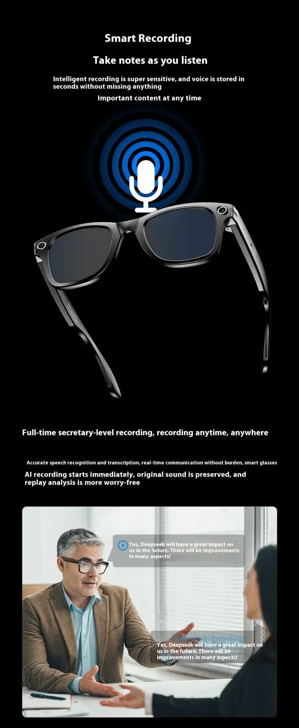 Ai Three-generation Smart Bluetooth Glasses Magnetic Frame Sunglasses Men