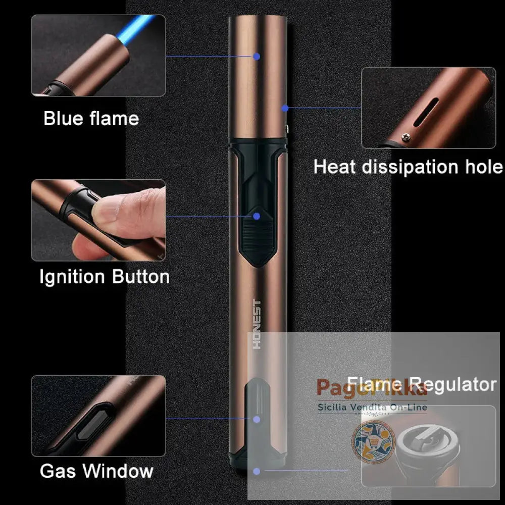 Accendino antivento in metallo Accendino a fiamma jet butano Accessori per sigarette e sigari Cucina Cottura Barbecue