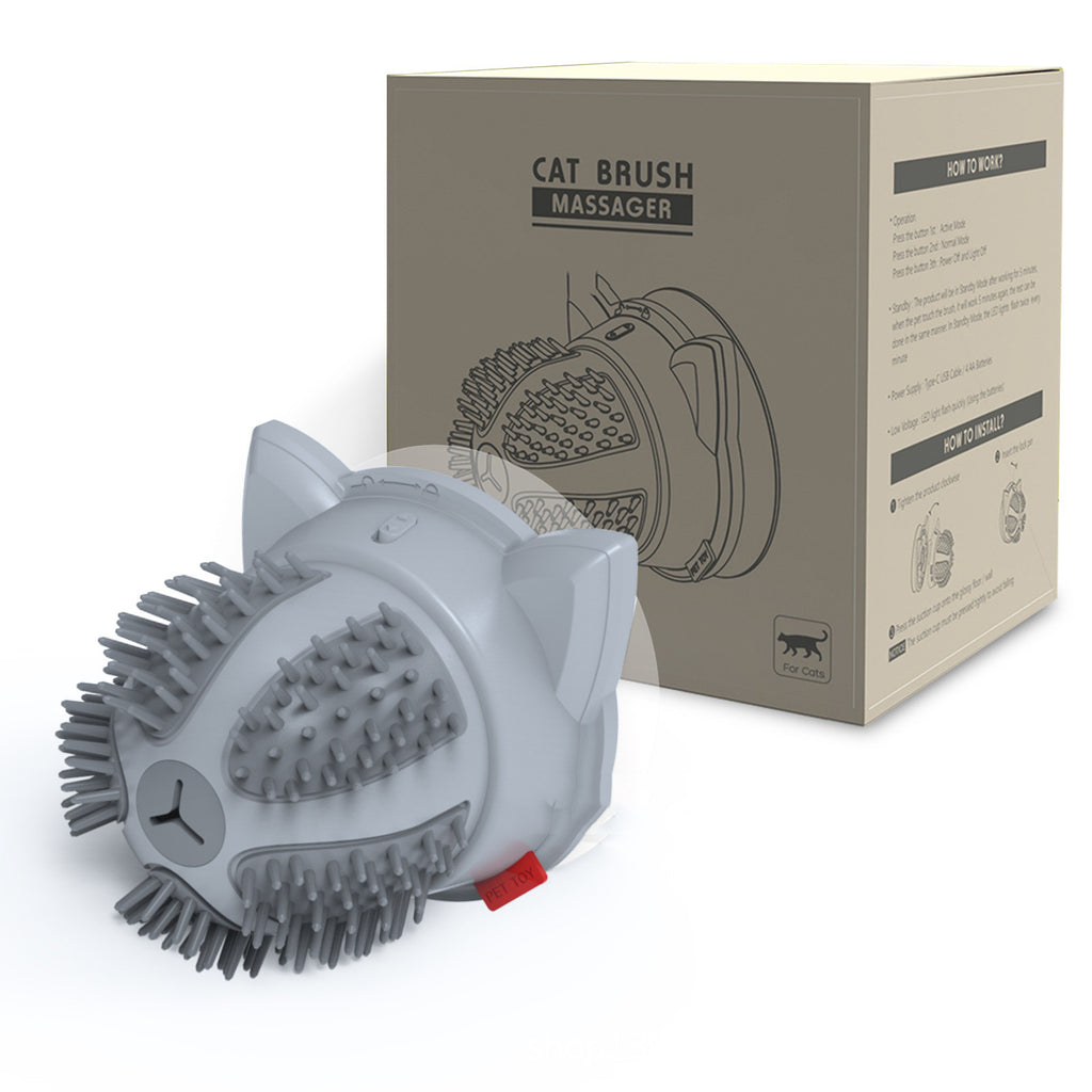 Spazzola elettrica per gatti con LED e giocattolo massaggiatore per animali domestici