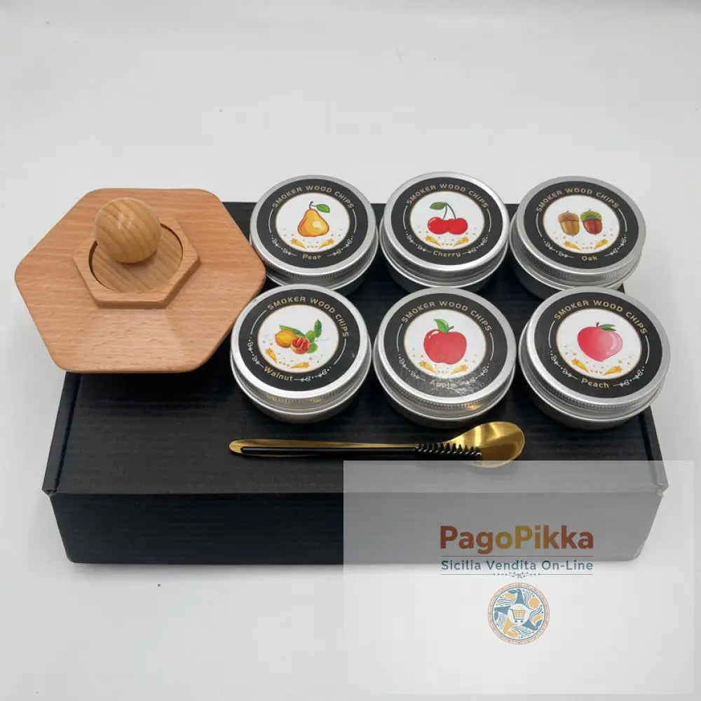 Affumicatore a legna da cocktail piattino esagonale a piattino rotondo strumenti per affumicare in cucina copertura