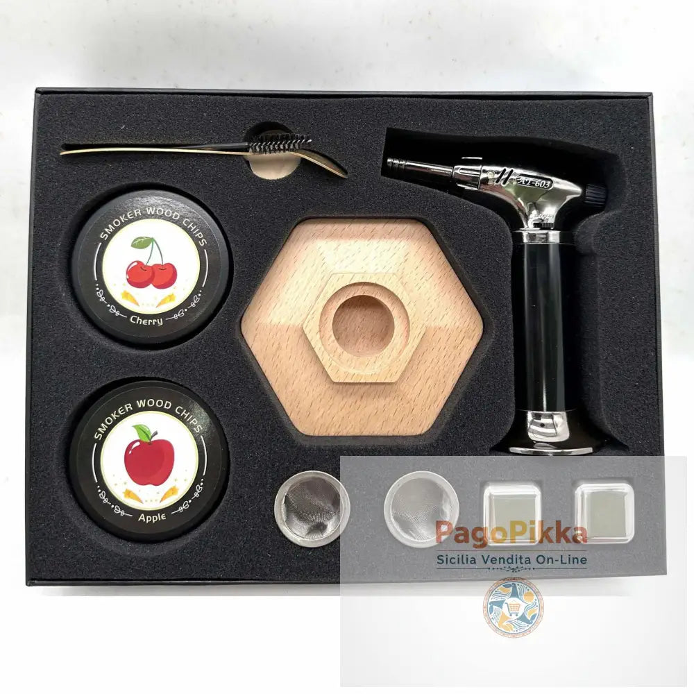 Affumicatore a legna da cocktail piattino esagonale a piattino rotondo strumenti per affumicare in cucina copertura