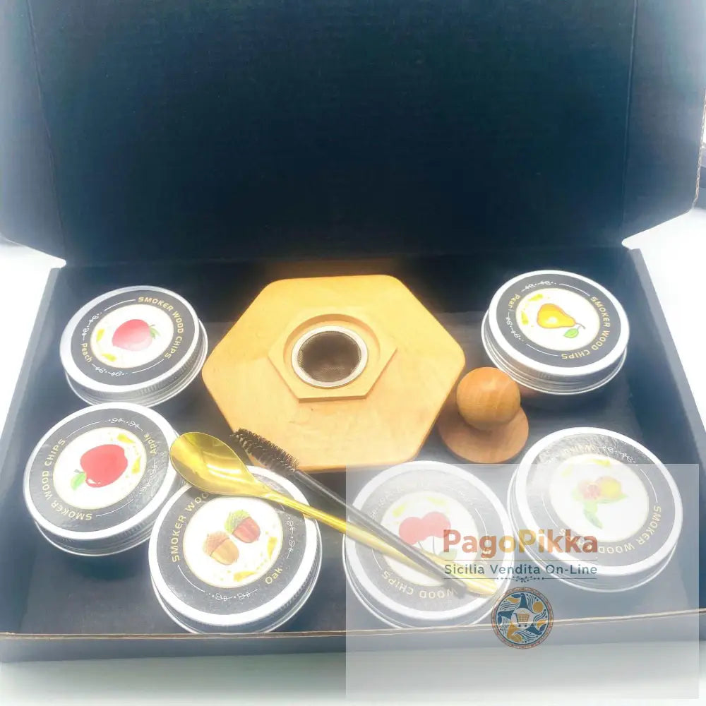 Affumicatore a legna da cocktail piattino esagonale a piattino rotondo strumenti per affumicare in cucina copertura