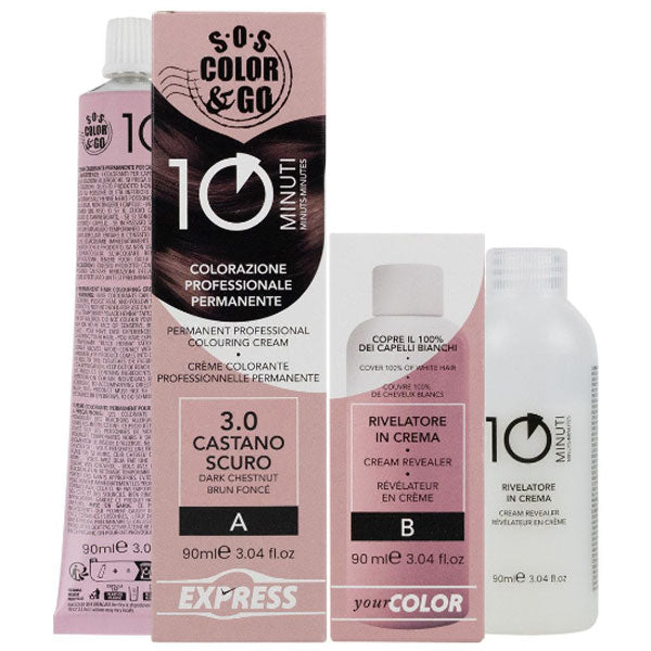 ALAMA SOS COLOR & GO TINTA CAPELLI 10 MINUTI CASTANO SCURO 3.0