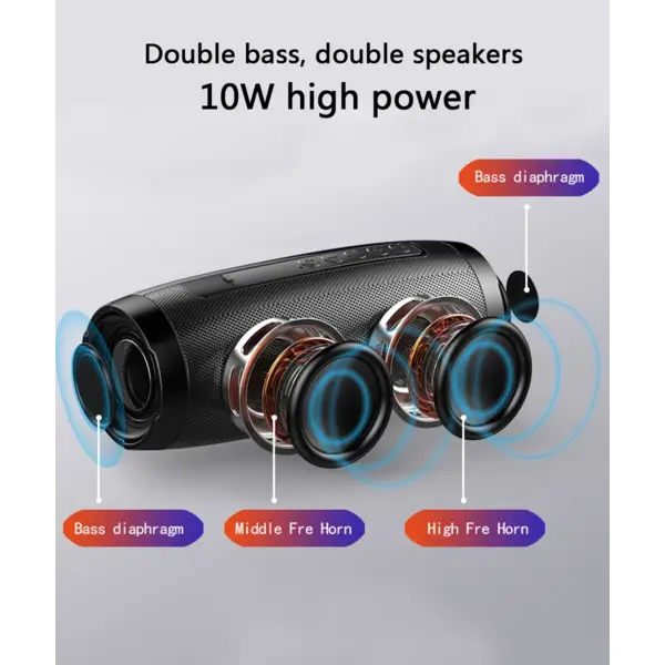 Altoparlante stereo Bluetooth portatile senza fili con luce LED -- Wireless Portable Bluetooth Stereo Speaker with LED