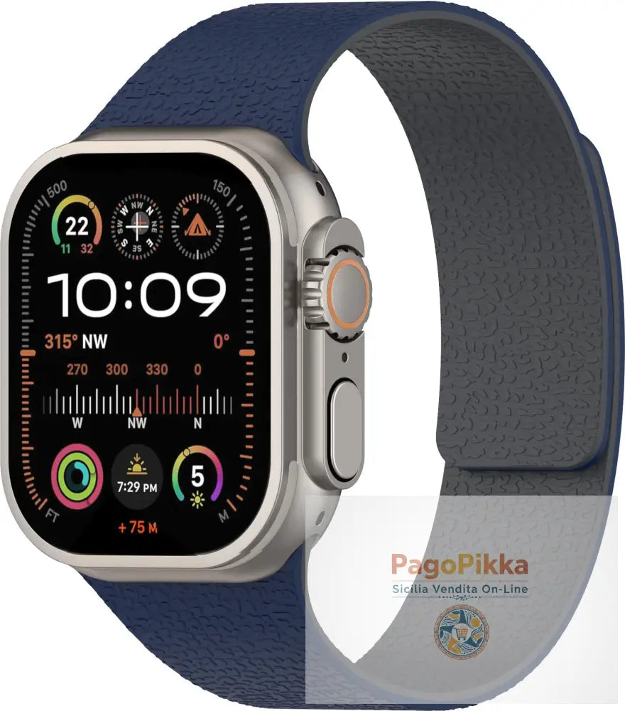 Apple iWatch Huawei Watch 5 Samsung GT5 Silicone Watch Band with Soft Magnetic Adsorption and Lychee Pattern - Midnight