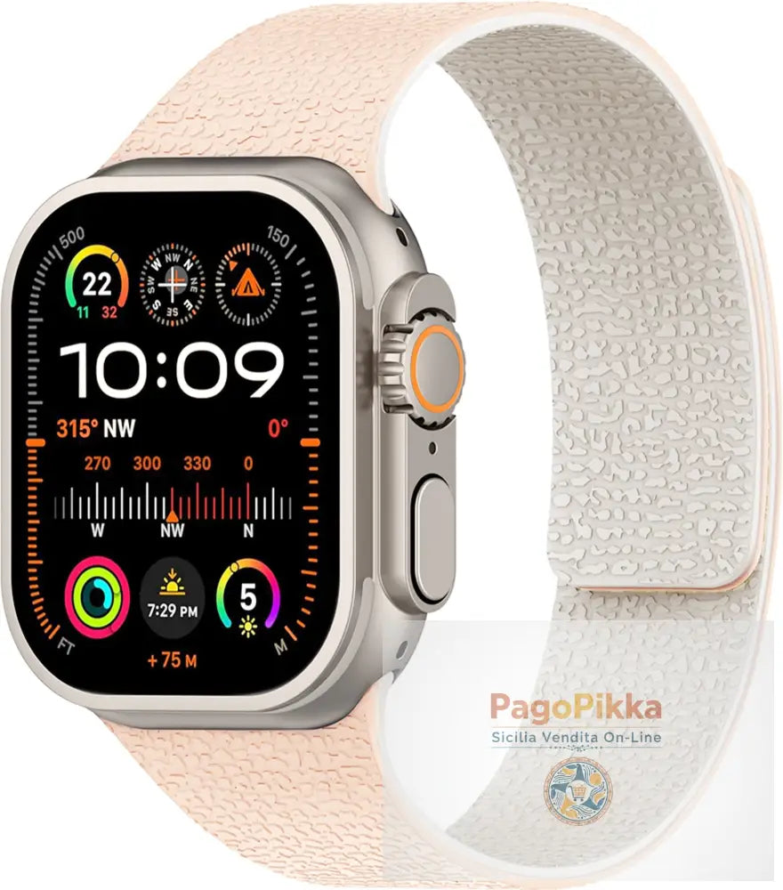 Apple iWatch Huawei Watch 5 Samsung GT5 Silicone Watch Band with Soft Magnetic Adsorption and Lychee Pattern - Milk Tea
