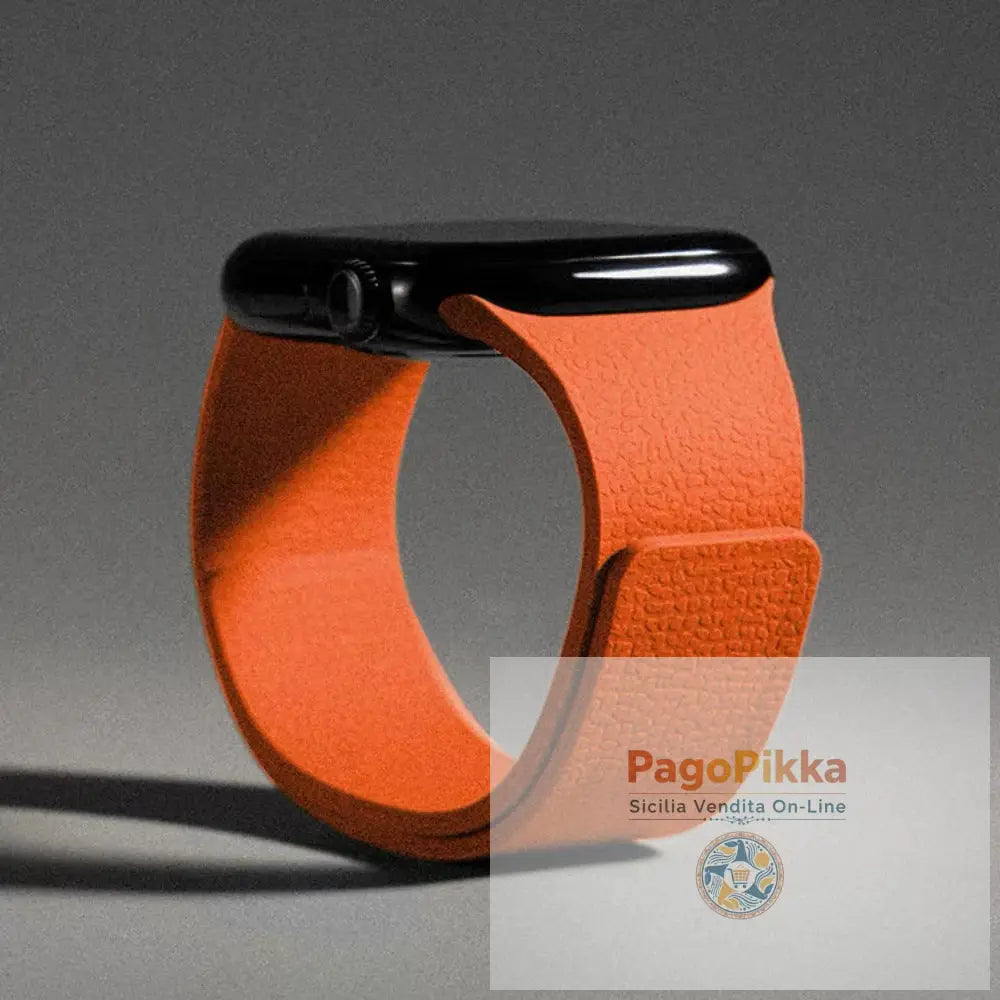 Apple iWatch Huawei Watch 5 Samsung GT5 Silicone Watch Band with Soft Magnetic Adsorption and Lychee Pattern - Orange