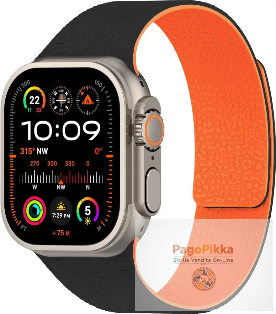 Apple iWatch Huawei Watch 5 Samsung GT5 Silicone Watch Band with Soft Magnetic Adsorption and Lychee Pattern - Black