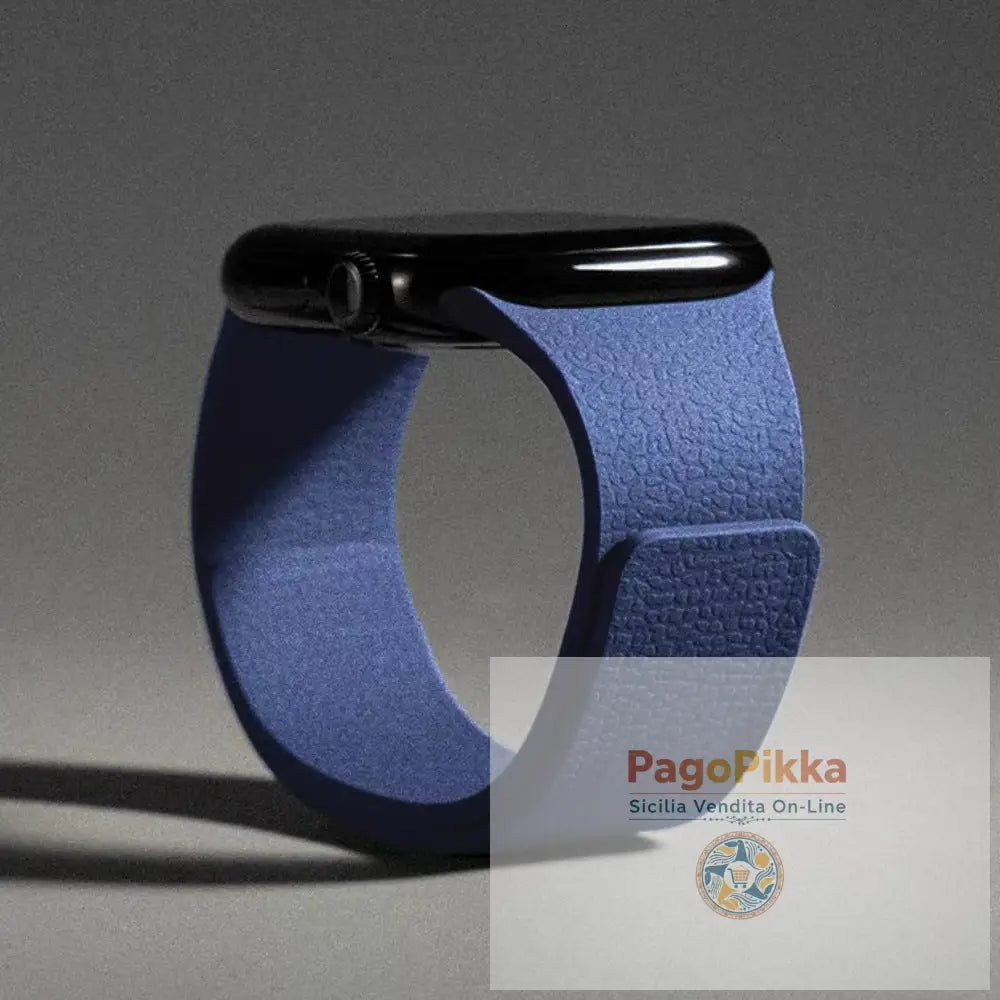 Apple iWatch Huawei Watch 5 Samsung GT5 Silicone Watch Band with Soft Magnetic Adsorption and Lychee Pattern - Midnight