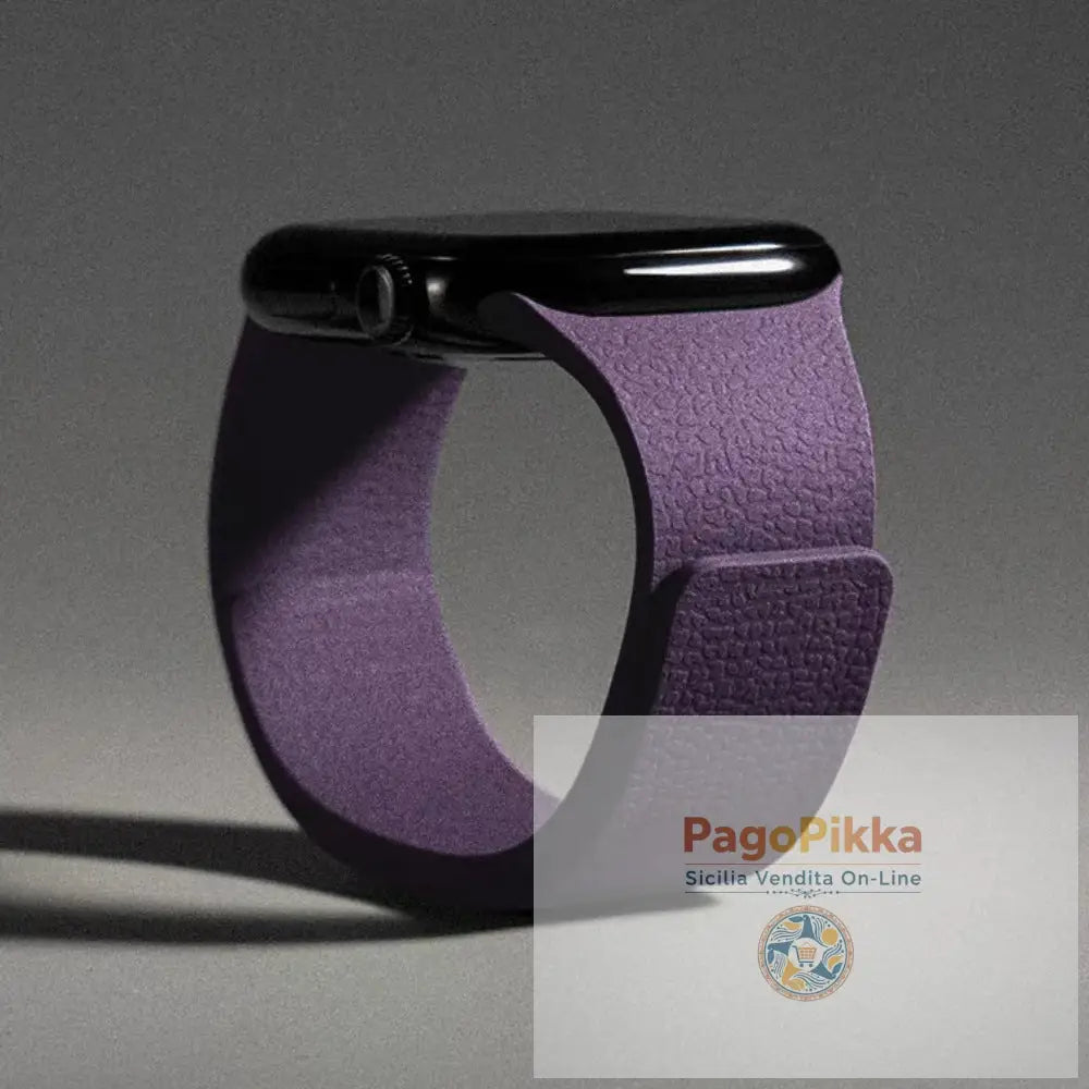 Apple iWatch Huawei Watch 5 Samsung GT5 Silicone Watch Band with Soft Magnetic Adsorption and Lychee Pattern - New Plum