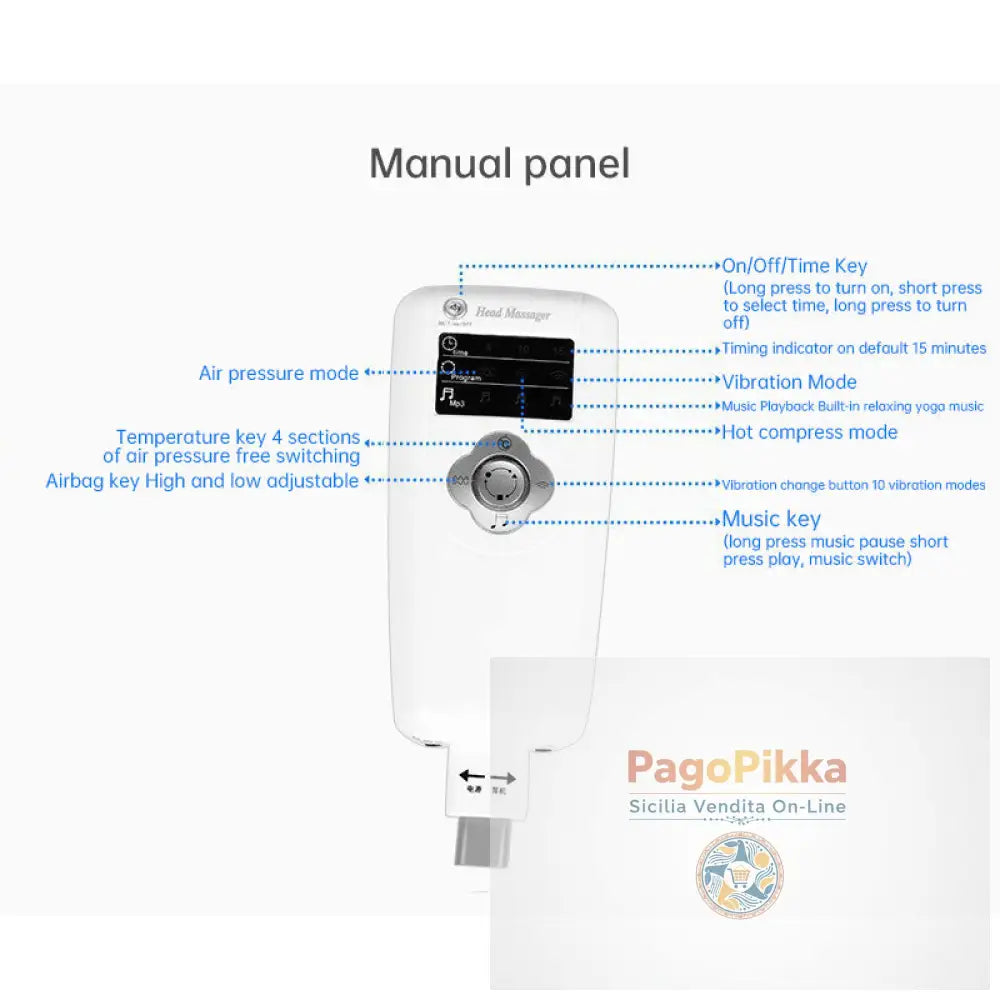 Automatic Air Pressure Head Massage Helmet Dual Vibrating Electric Head Massager Machine