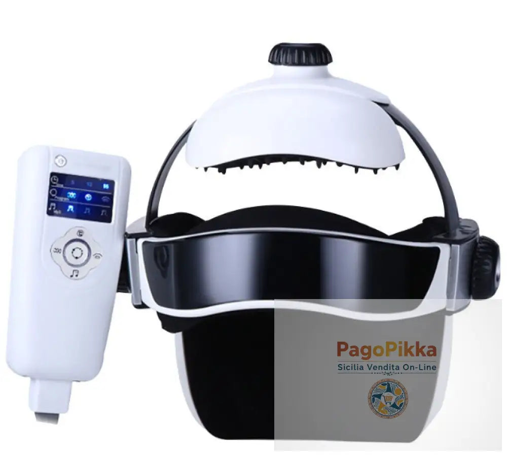 Automatic Air Pressure Head Massage Helmet Dual Vibrating Electric Head Massager Machine - US Plug