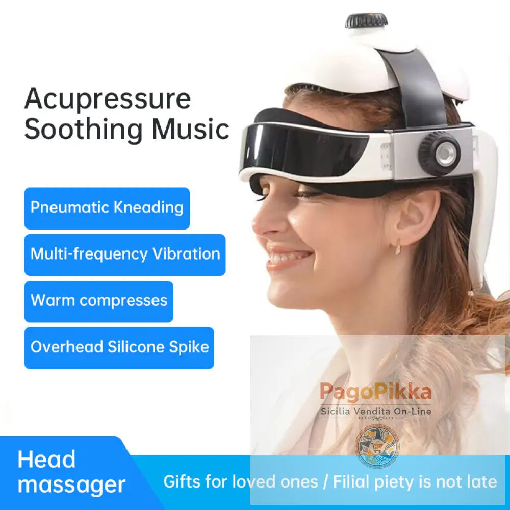 Automatic Air Pressure Head Massage Helmet Dual Vibrating Electric Head Massager Machine