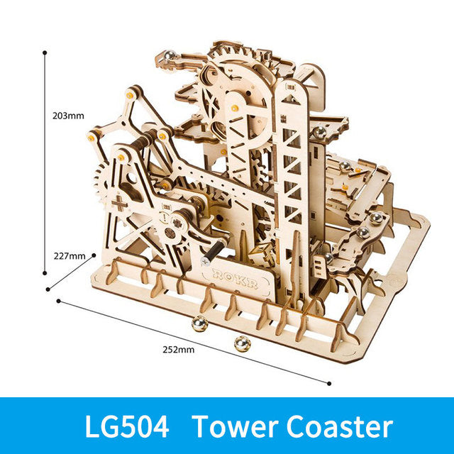 Puzzle 3D Legno Roller Coaster Robotime - Montagne Russe Meccaniche