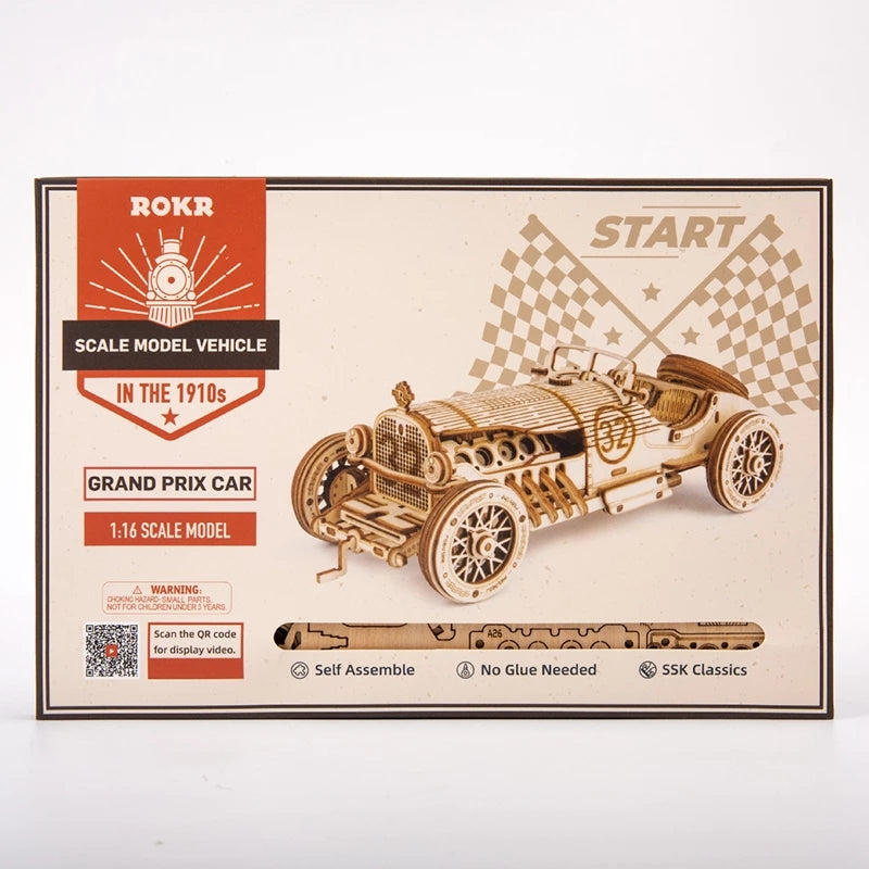 Robotime Auto da Corsa 3D in Legno - Puzzle Assemblaggio per Bambini 500g