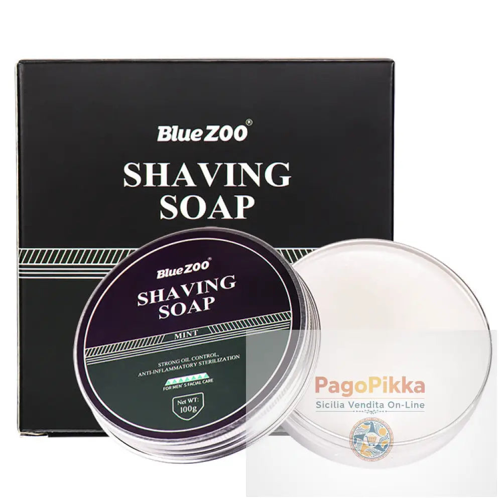 BlueZOO Barba viso da uomo Rasatura Sapone schiumoso Menta profumata al sandalo - Mint