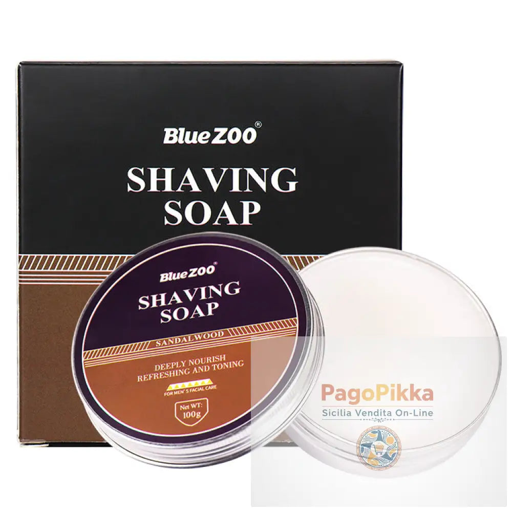 BlueZOO Barba viso da uomo Rasatura Sapone schiumoso Menta profumata al sandalo - Sandalwood
