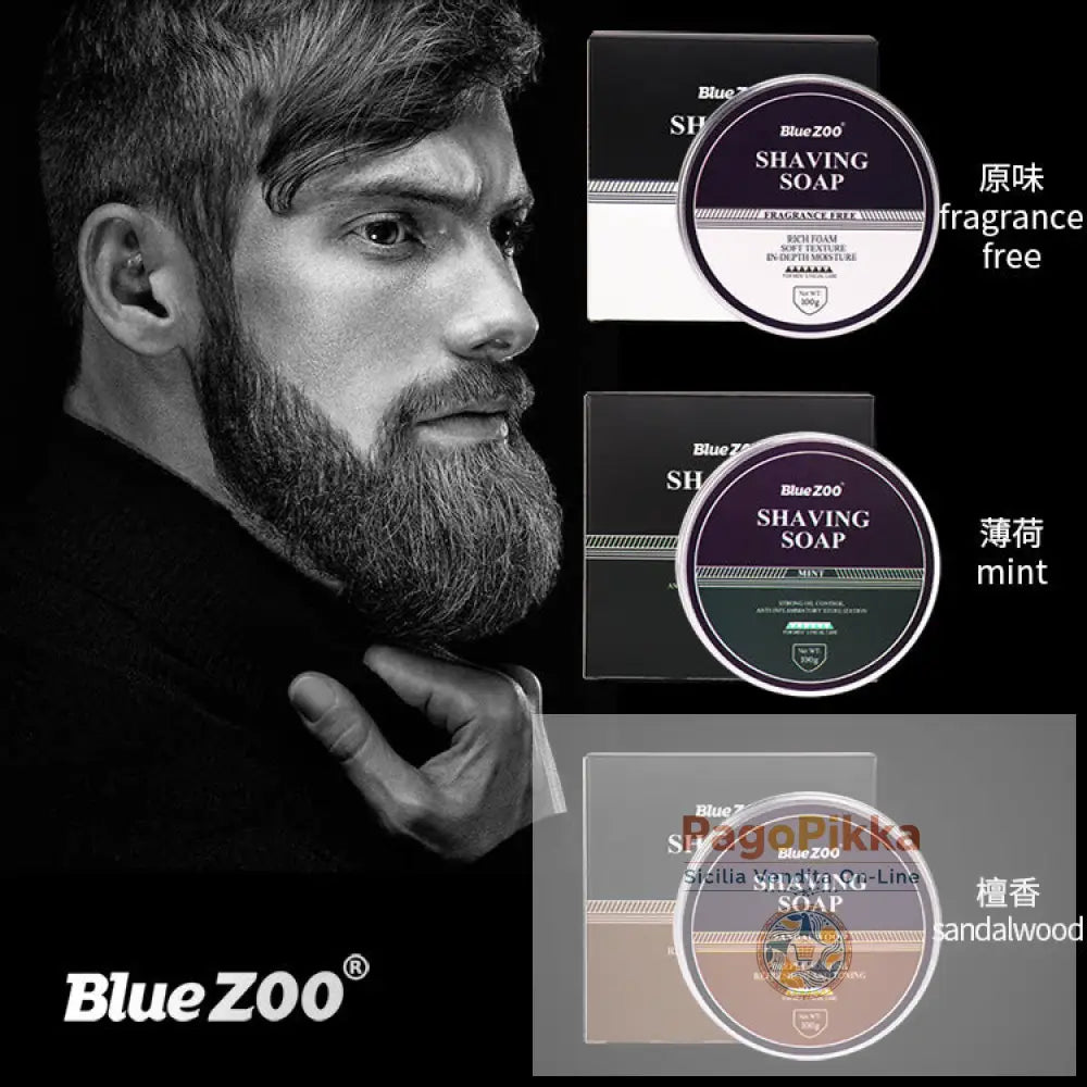 BlueZOO Barba viso da uomo Rasatura Sapone schiumoso Menta profumata al sandalo