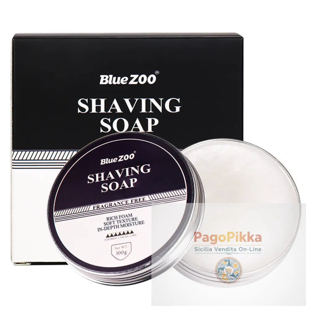 BlueZOO Barba viso da uomo Rasatura Sapone schiumoso Menta profumata al sandalo - Tasteless