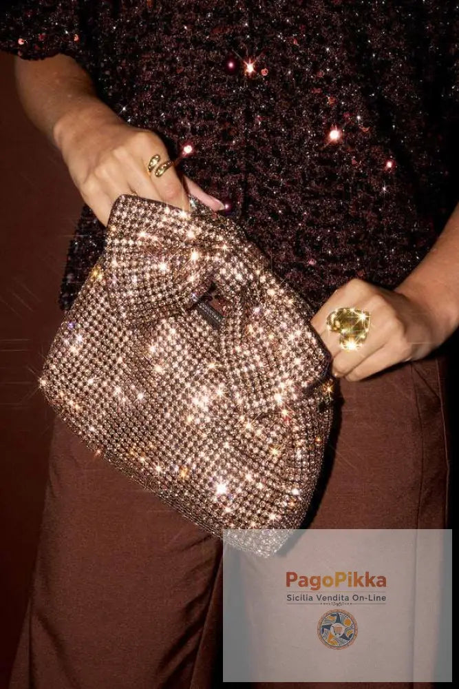 Borse a mano con fiocco e nodo, eleganti accessori per feste/raduni in poliestere