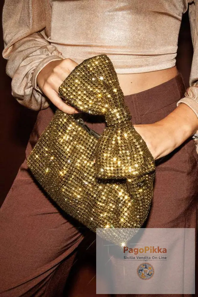 Borse a mano con fiocco e nodo, eleganti accessori per feste/raduni in poliestere