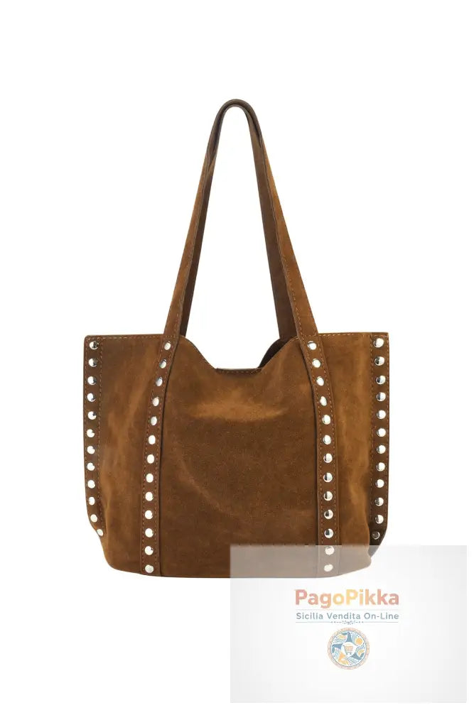 Borse tote con rivetti, casual, in PU, accessori quotidiani