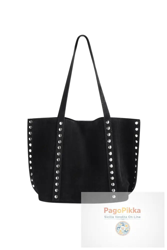 Borse tote con rivetti, casual, in PU, accessori quotidiani