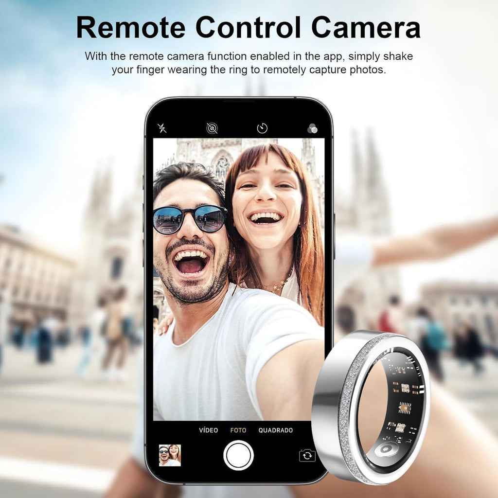 Anello Intelligente 2025 per Donna Lusso Elegante con Diamante e Nucleo Tech Visibile Monitoraggio Battito Cardiaco Sonno Fitness Salute IP68 Impermeabile